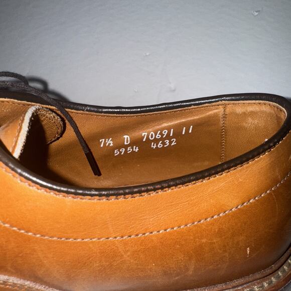 Allen Edmonds Leather Soles Hillcrest Mens Chestnut Tan Oxford 7.5 D 5954 $285 main image 5